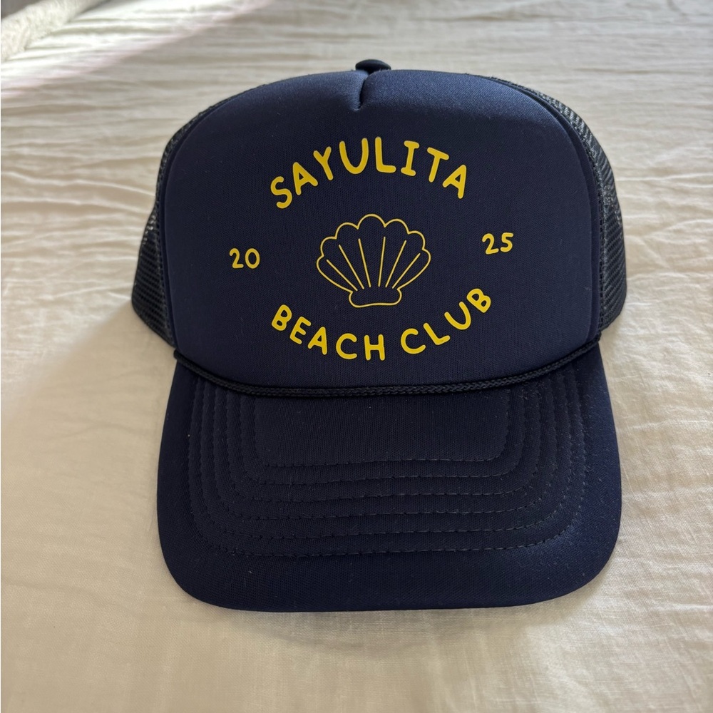 Navy and Yellow Sayulita Beach Club Trucker Hat
